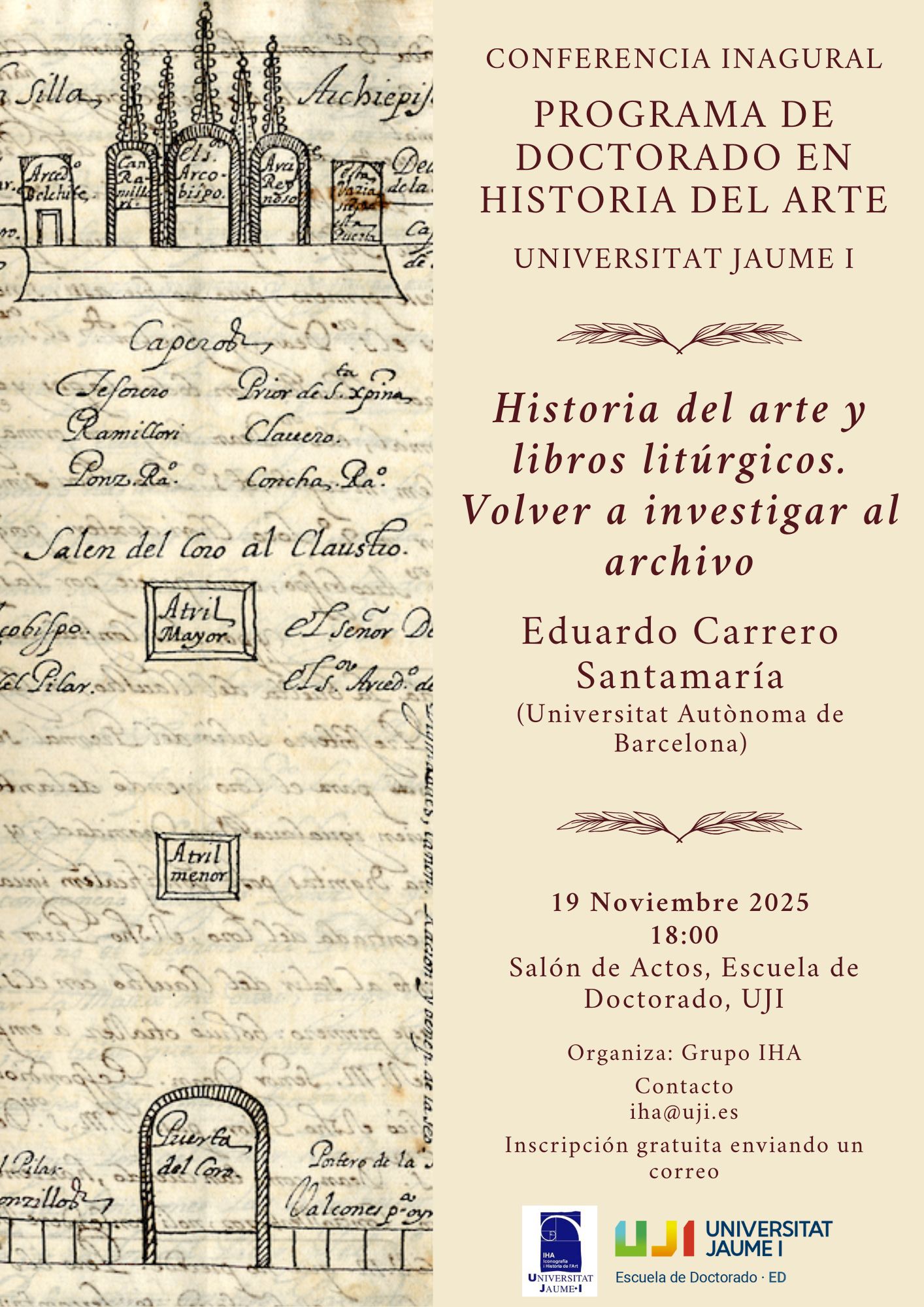 En este momento estás viendo Conferencia inaugural del programa de doctorado en Historia del Arte
